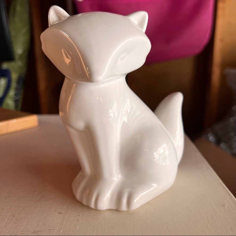 White ceramic fox figurine